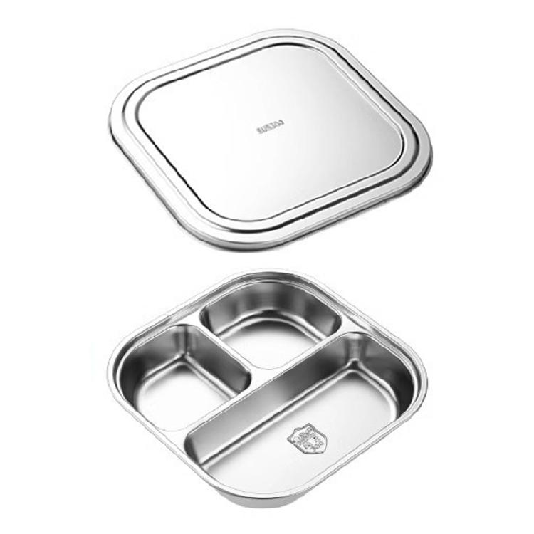 Dishwasher Safe Lunch Plates Efficient Stainless Steel Divided Dinner Plates for Toddlers Elderly and Hospital Use