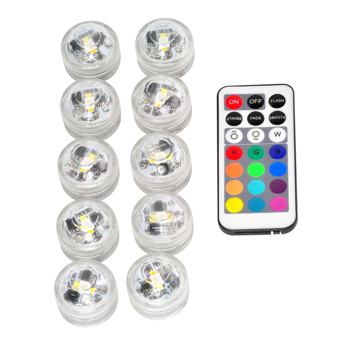 

Remote-Control LED Underwater Light Set: 3CM Diamond Rotary, Multi-Color, Waterproof, 12-Pack 0.2 - 12 Lights