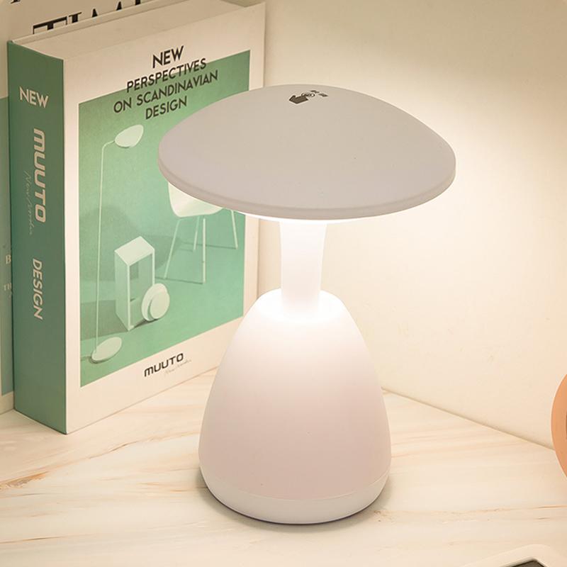 LED Mushroom Small Table Lamp Portable USB Charging Dimmable Flower Bud Lamp Bedroom Bedside Lamp