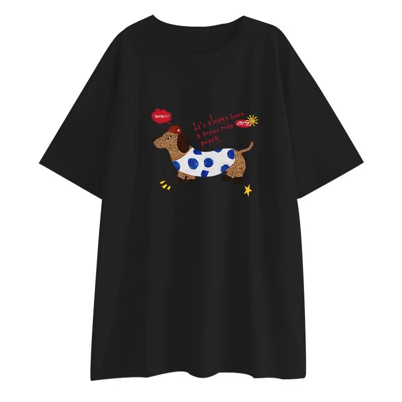 Maternity Summer T-Shirt with Little Horse Print - Loose, Casual Fashion Short Sleeve