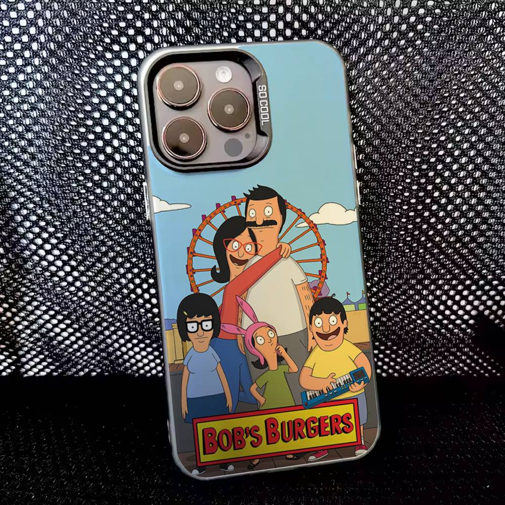 Cartoon B-Bobs Burgers Phone Case For iPhone 16,15,14,13,12,11,8,7,Pro,Max,Plus,Mini,XS,SE Anti Fall Black Matte Hard