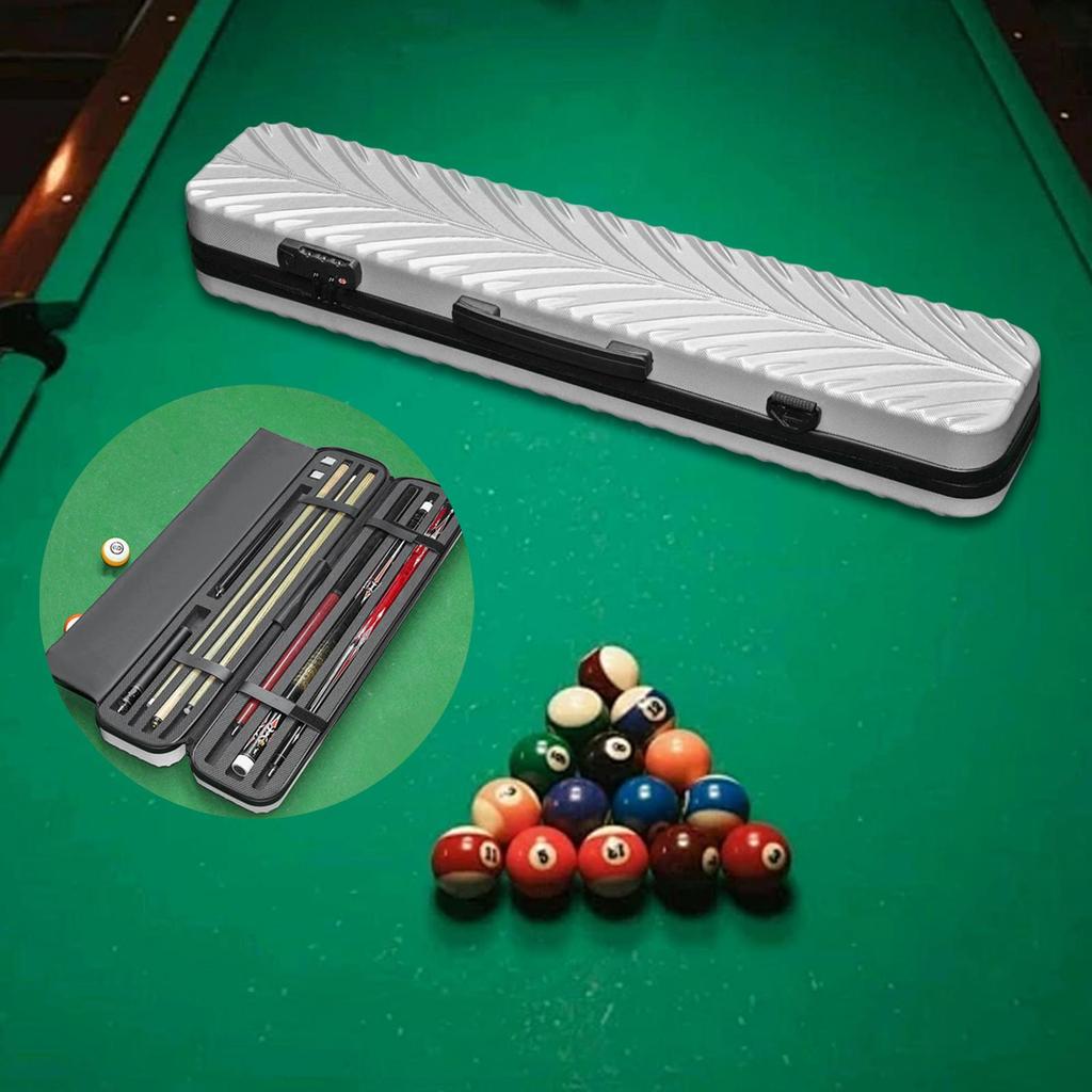 Pool Cue Case Lightweight Foam Inside Holds 3 Butts and 3 Shafts Billiard Stick Carry Case Storage Box Billiards Equipment
