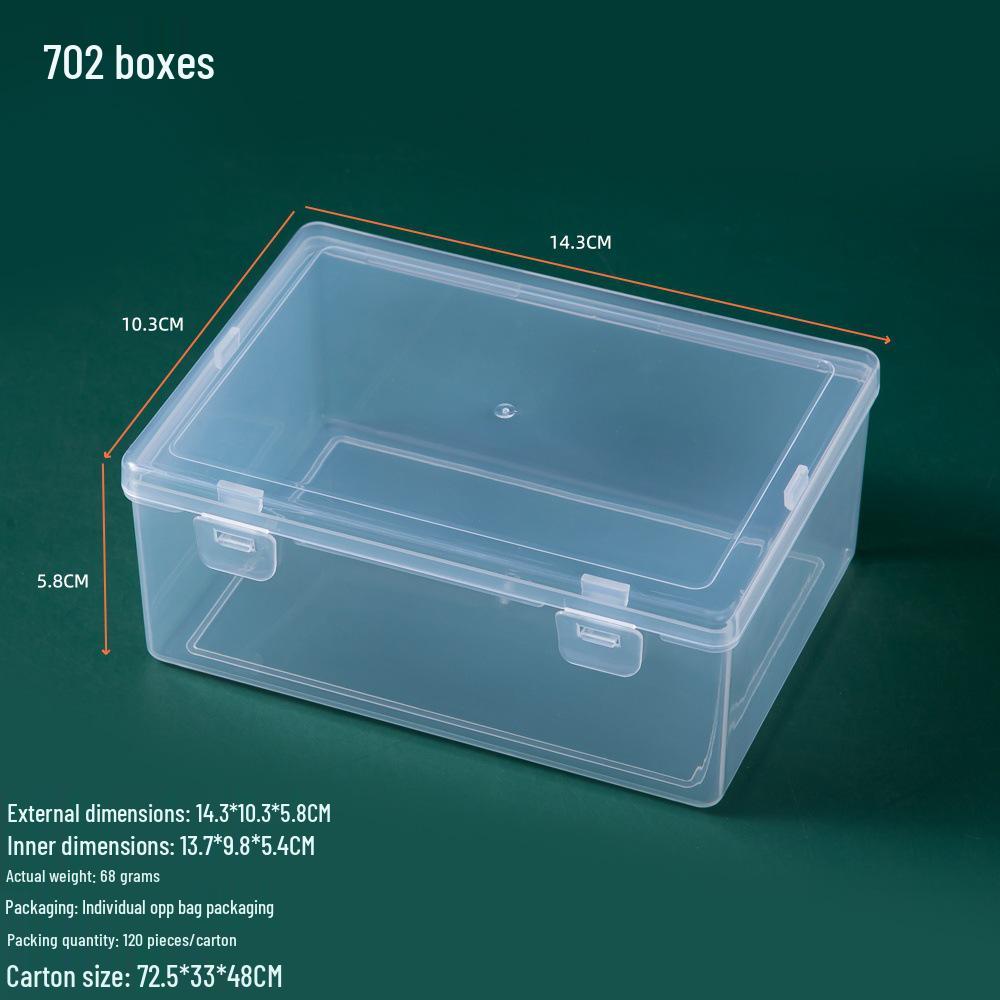 Rectangular Transparent PP Plastic Storage Box for Stationery, Cards, Hardware, Jewelry, and Fishing Gear