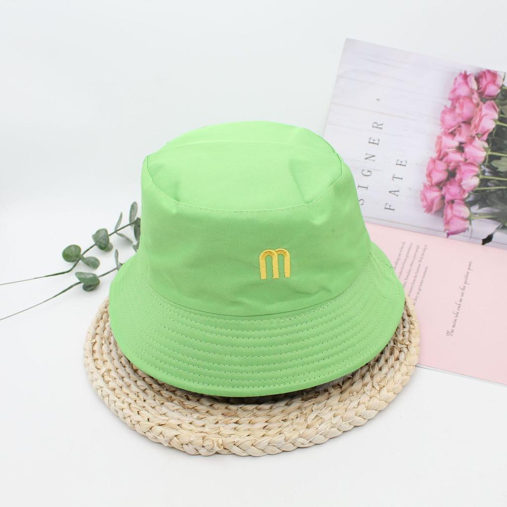 Alphabet Embroidered Bucket Hat Women Sunscreen Visor Outdoor Travel Leisure Double-Sided Can Wear Basin Hat