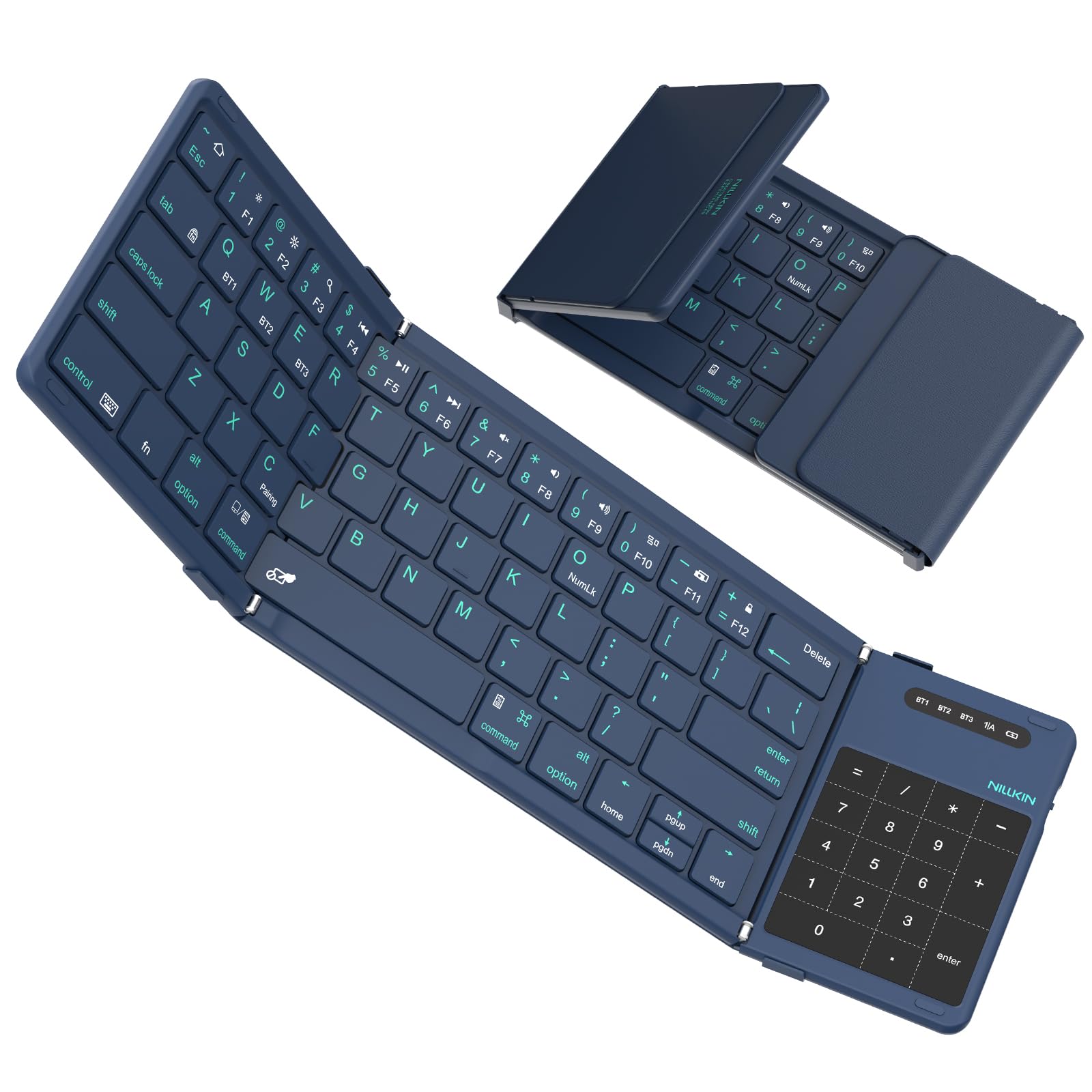 

[2025 Model] Nillkin [Official Retailer] Bluetooth Keyboard, Foldable, Wireless, Compatible with iPad and iPad Mini, Slim and Lightweight, Connects 3