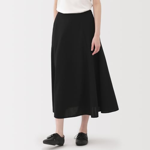 MUJI Women's Cool Flare Skirt, BE1VTA5S, Black, Size S