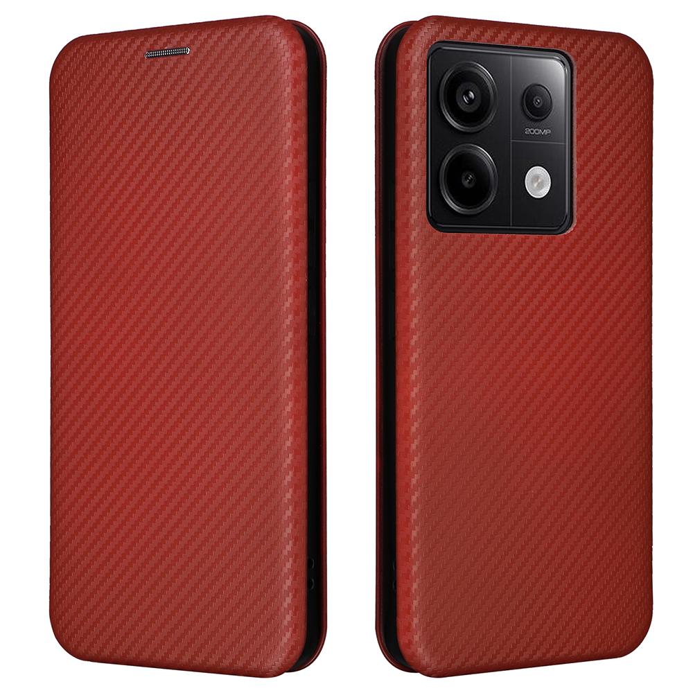For Xiaomi Redmi Note 13 Pro 5G/Poco X6 5G Leather Case with Card Slots Carbon Fiber Texture