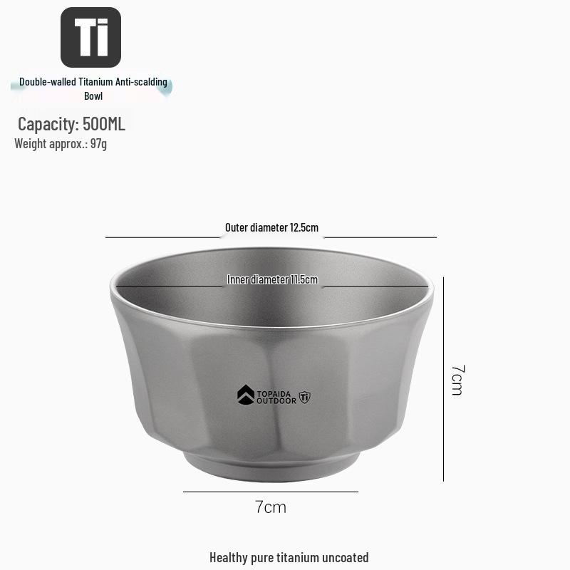 Japanese Style Double-Layer Titanium Soup Bowl - Anti-Scald & Anti-Drop Design for All Ages