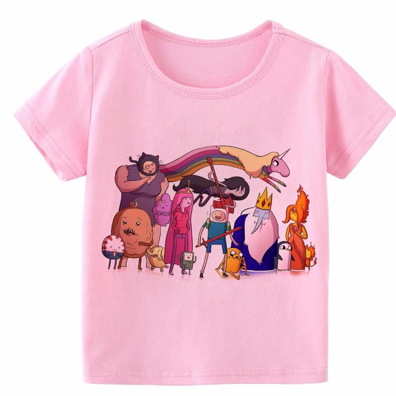Cartoon Print Kids T-shirt Kids Anime Time Treasure Adventure Summer Funny Tees Boys/Girls Tops Baby Casual Children Clothing