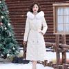 Winter new coat female mother white duck down jacket knee long thickened large size coat large size