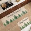 American Christmas Mat Holiday Decoration Mat Kitchen Non-slip Easy Care Crystal Velvet Mat