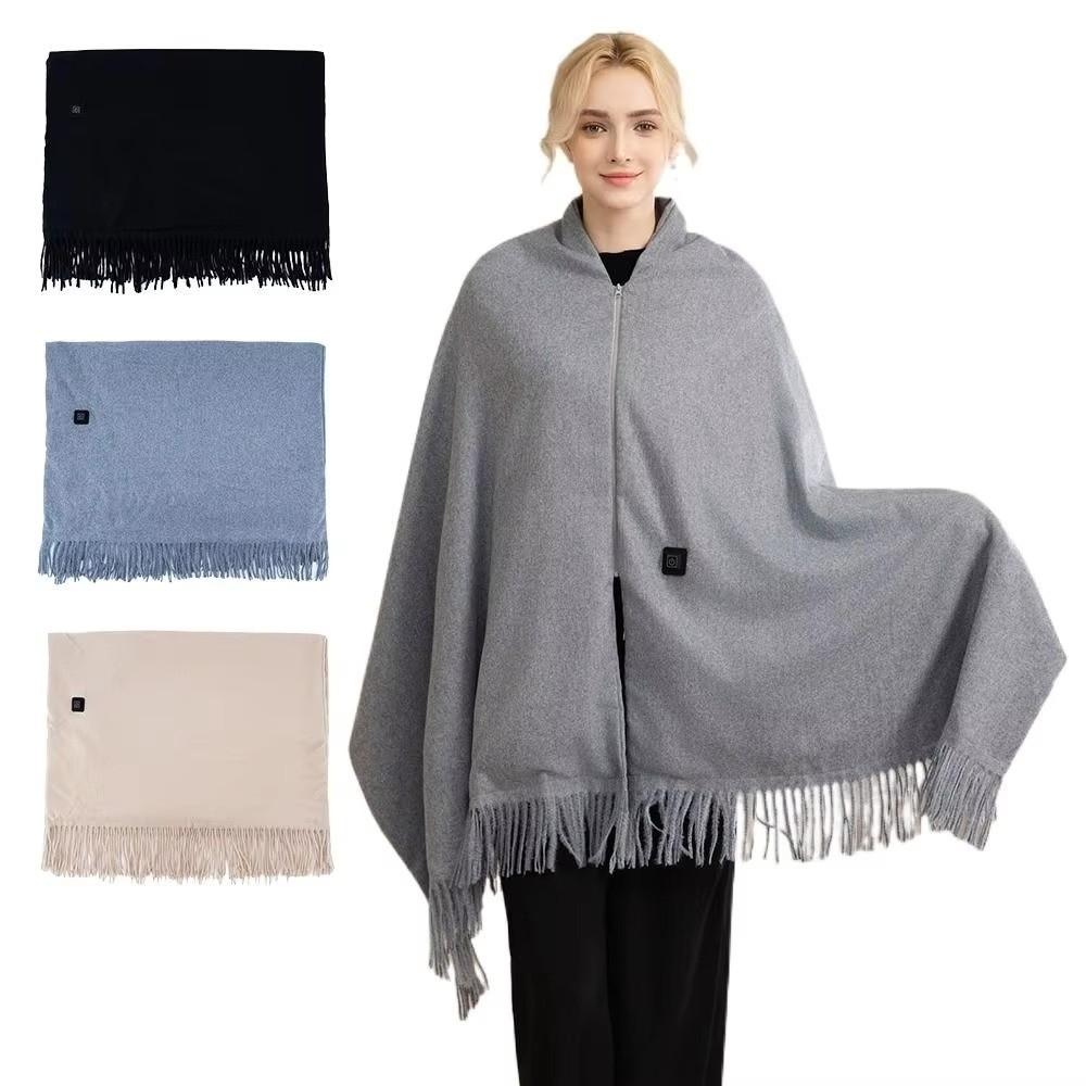 3 Heated Level USB Heating Shawl Portable Thermal Blankets Versatile Long Cape Style Shawl Indoor