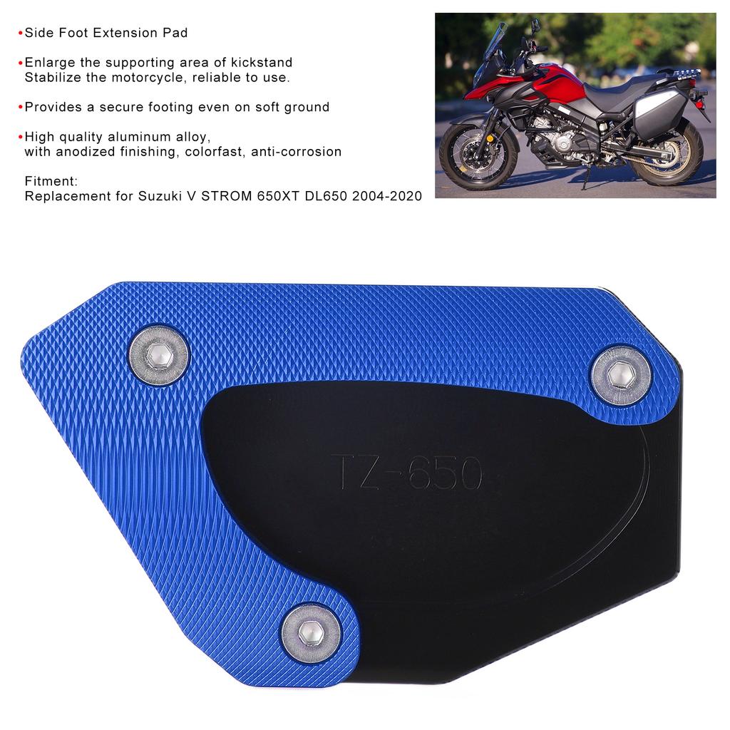 Motorcycle Kickstand Extension Stand Support Plate Aluminium Alloy Replacement for V STROM 650XT DL650 20042020