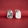 S925 Sterling Silver Fu Character Wealth Pendant - DIY Beading Rope Bracelet Necklace Accessory.
