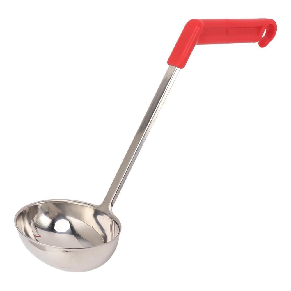 Curved Handle Cooking  Ladle 304 Steel Kitchen Spoon Anti Rust Basting Spoon  Hot Pot