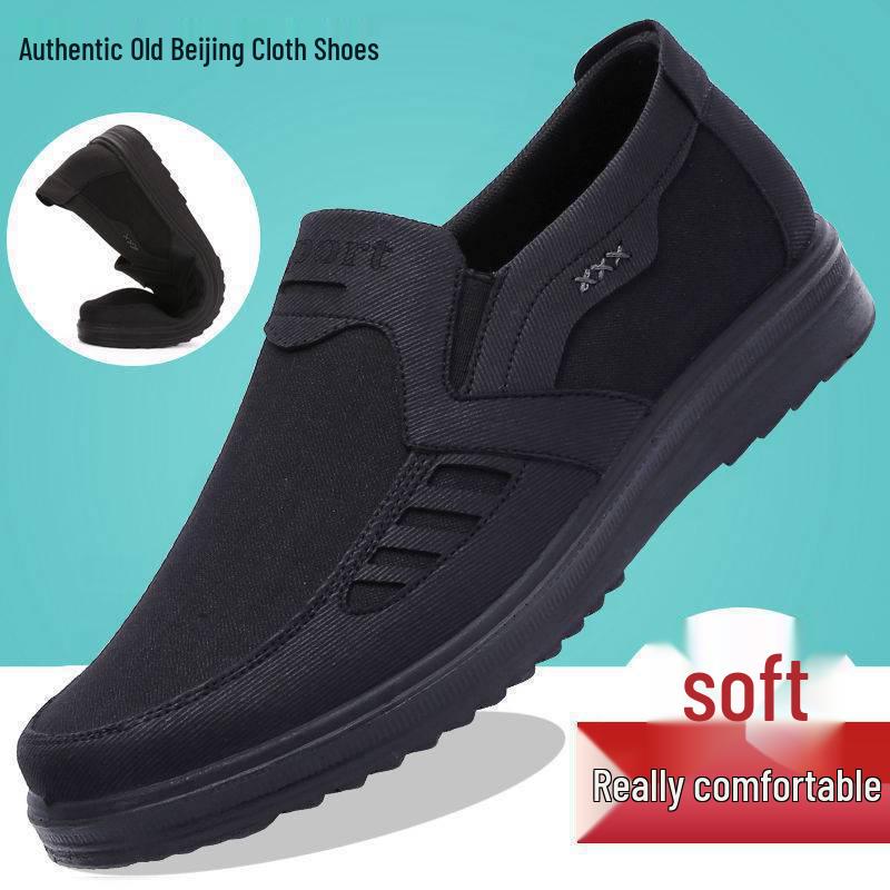 Men's Breathable Soft Sole Anti-Slip Casual Shoes - Spring/Autumn, Plus Size, Ideal for Middle-Aged & Elderly