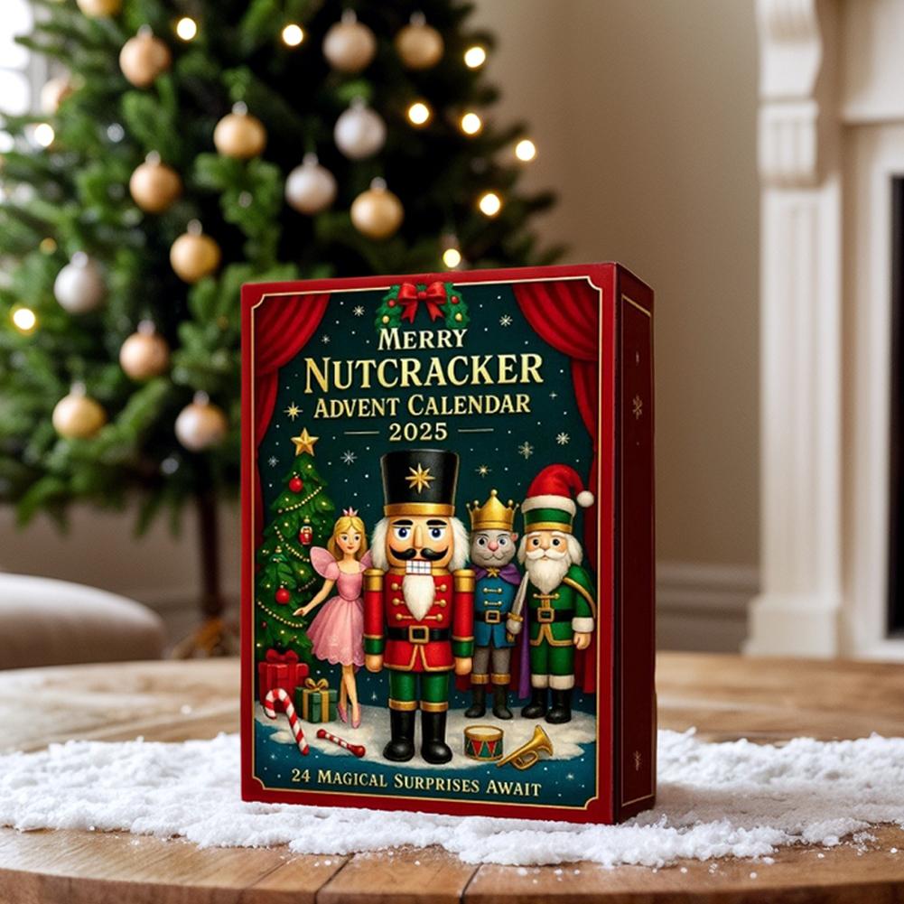 2025 Christmas Countdown Calendar Blind Box 2D Flat Nutcracker Advent 24 Days Ornaments Christmas Countdown Calendar