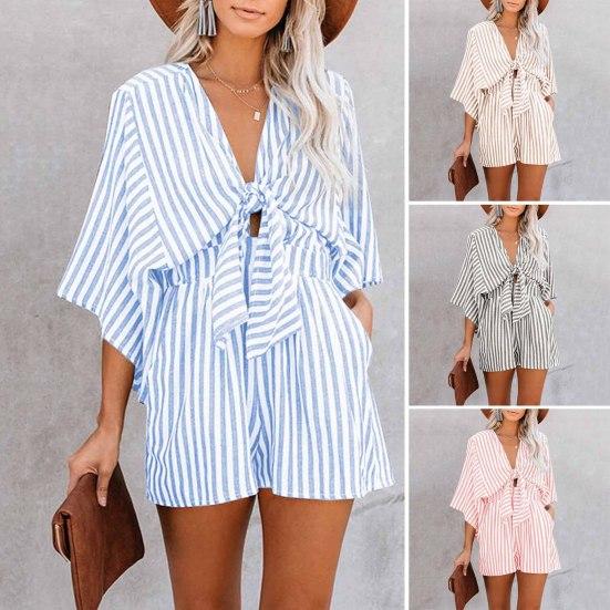 

Женские комбинезоны с заниженной талией Популярный темперамент Летний комбинезон Короткие брюки Пригородная одежда Уличная одежда