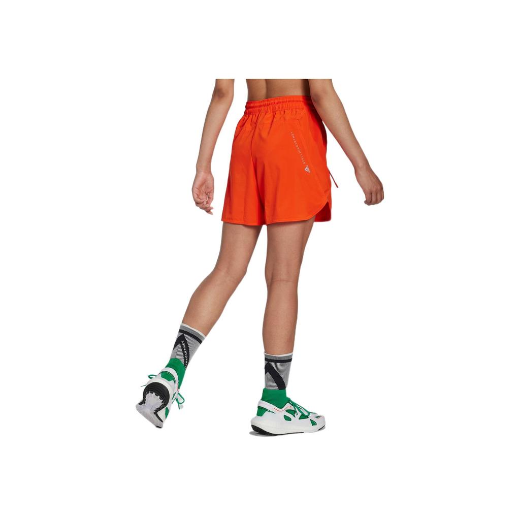 Adidas Solid Color Logo Print Elastic Waist Shorts Women Shorts Orange HG6874