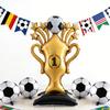 5Pcs Soccer Theme Foil Balloon Set, Jumbo Standing Champion Trophy & 18-Inch Football Mylar Balloons, Aesthetic Sports Event Dec