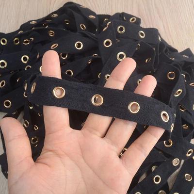 3 Yards/lot 2.4 cm Largo Spessore tessitura di cotone anello perforato cintura di tela piatta cintura abbigliamento tracolla accessori decorativi