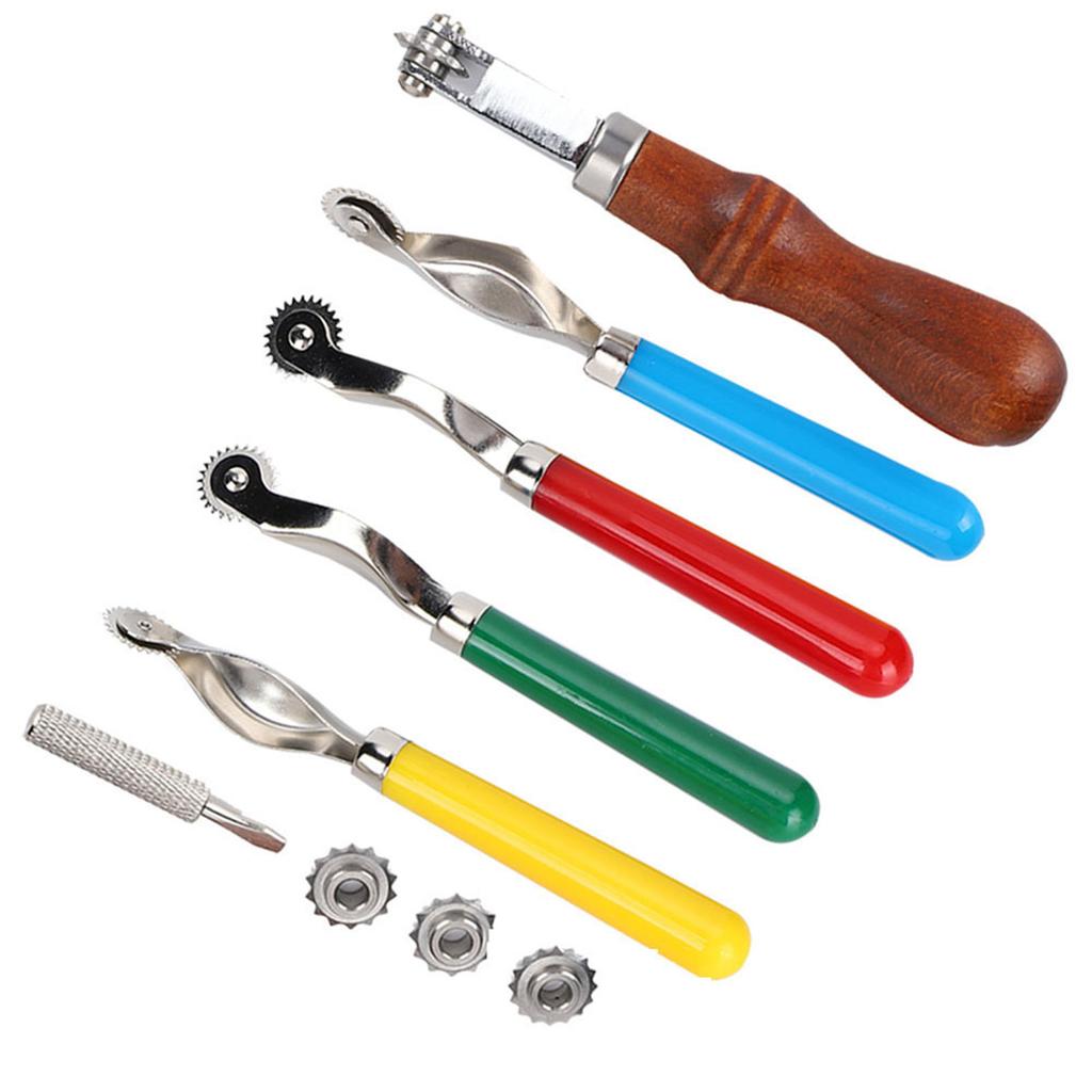 5Pcs Leather OverStitch Marking Wheel Handcrafted Scribe Point Make Tool Sewing Spacer