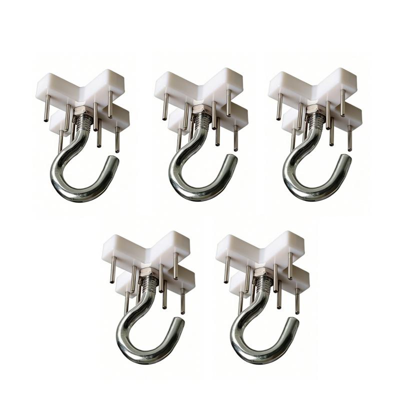 5Pcs No Drill Ceiling Hooks Heavy Duty Inverted Hanging Seamless Nails Eye Screws Hooks For Top Curtain Ropes Wire Hanging