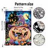 Halloween Pearl Painting Set 5D DIY Pumpkin Candy Pearl Art Home Bedroom Wall Decor Handmade Gift Craft Kits Sparkling Rhinestone Mosaic