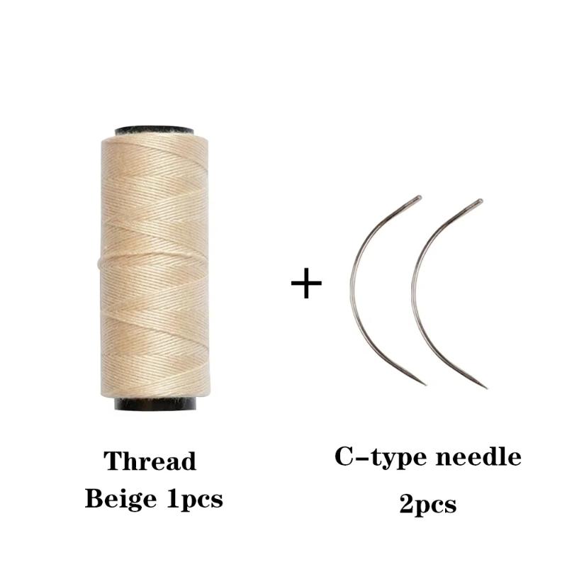 

1 Pcs Weaving Threads With 2 Pcs C Shaped Needles Hair Salon Supplies Crochet Hook Needle Wig Making Kit Hair Extension Tools