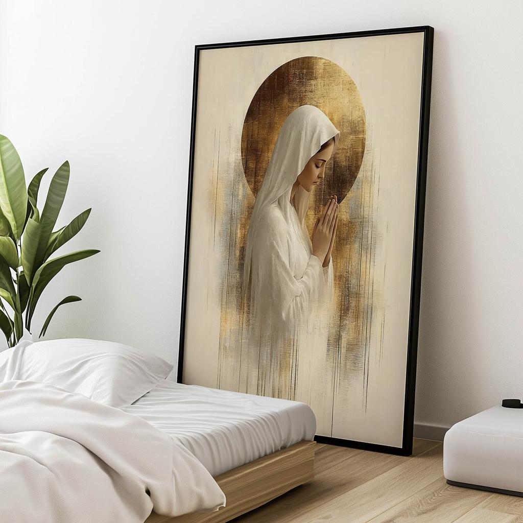 Bønn i stillhet - Maria Bønn i stillhet - Maria, 30X40 cm, uten ramme, premium lerret på blindramme
