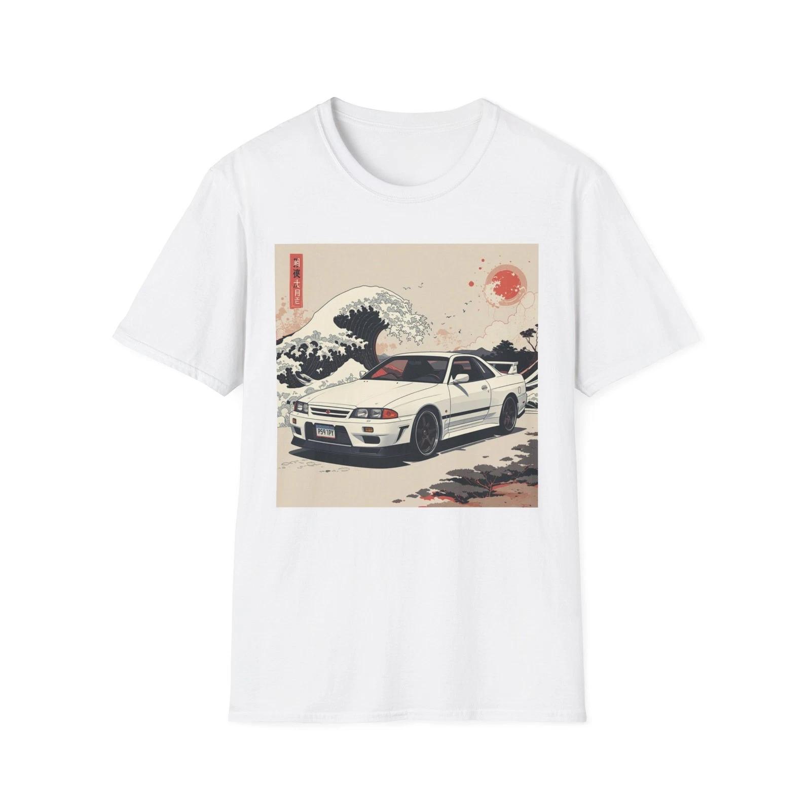 Skyline R32 GT-R T-Shirt JDM Great Wave Retro Japanese Car Graphic Tee XXL