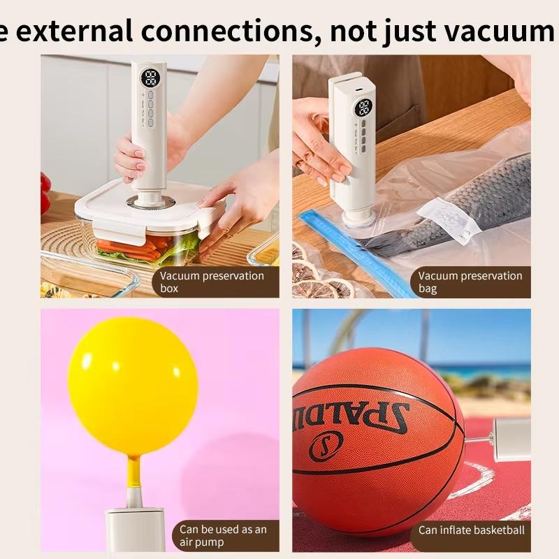 Portable Wireless Vacuum Sealer Machine For Food Storage/USB Rechargeable/62Kpa Strong Suction/Dry/Moist Mode