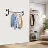 Black Wall Mounted Coat Rack, Modern Iron Apparel Organizer - Heavyweight Hanging Storage Solution, 80kg Capacity Garment Rod