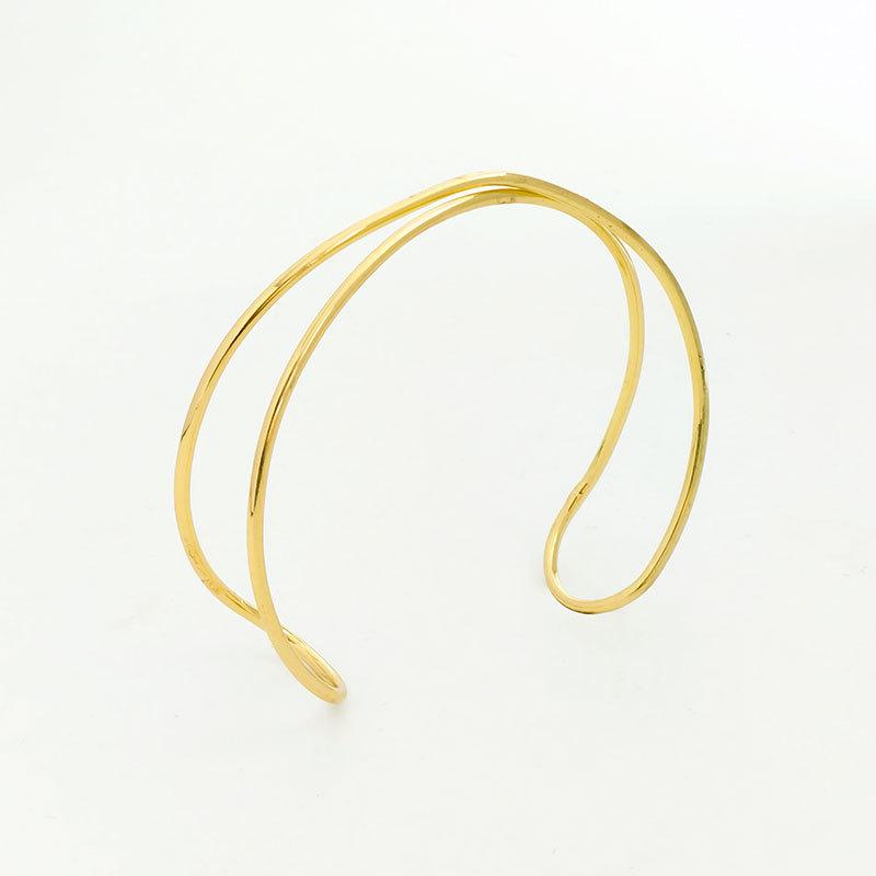 Trendy Exaggeration Hollowed-out Multiple Layers Cross Personalized Arm Ring Adjustable Opening Bangles for Women Ewellery Gifts