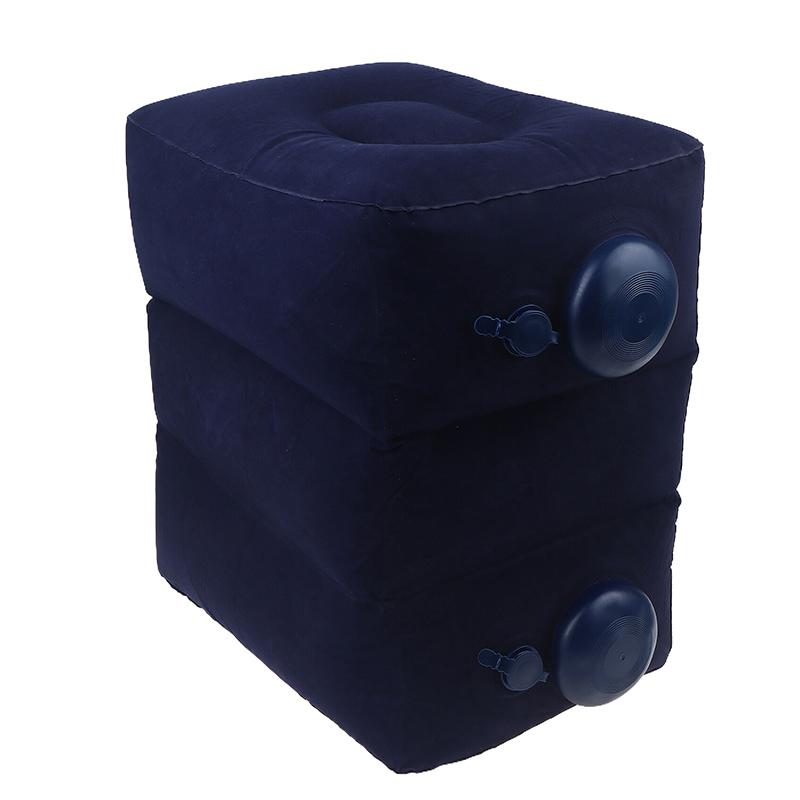 Inflatable Footrest Pillow Pvc Flight Sleeping Footrest Rest Pillow 3 Layer Height Adjustable Car Bus Travel Foot Rest Pillow