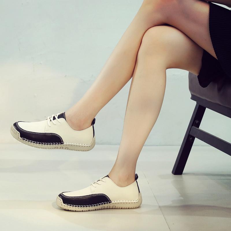 New Women's Flat Shoes Fashion Women Loafer Outdoor Slip On Women Shoes High Quality Leather Casual Shoes  Mujer Sneakers