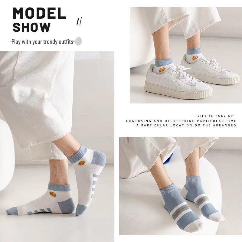 Men's Trendy Summer Low-Cut Socks: Breathable, Sweat-Wicking, Odor-Resistant Basketball Socks.