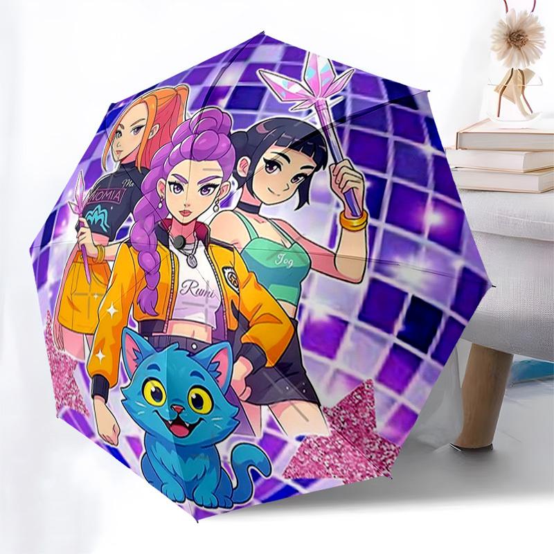 

1pc Nomia & Rumi Automatic Folding Umbrella - Portable 3-Fold Design with 8-Bone Iron Frame, Perfect for Outdoor Use, Festive Gifts, Travel, Daily Use