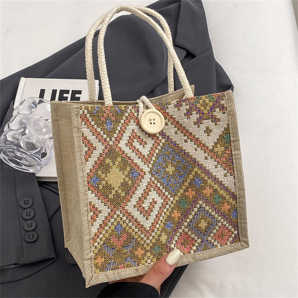 Women Linen Handbag for Travel Shopping Tote Bag Fashion Designer  Bags