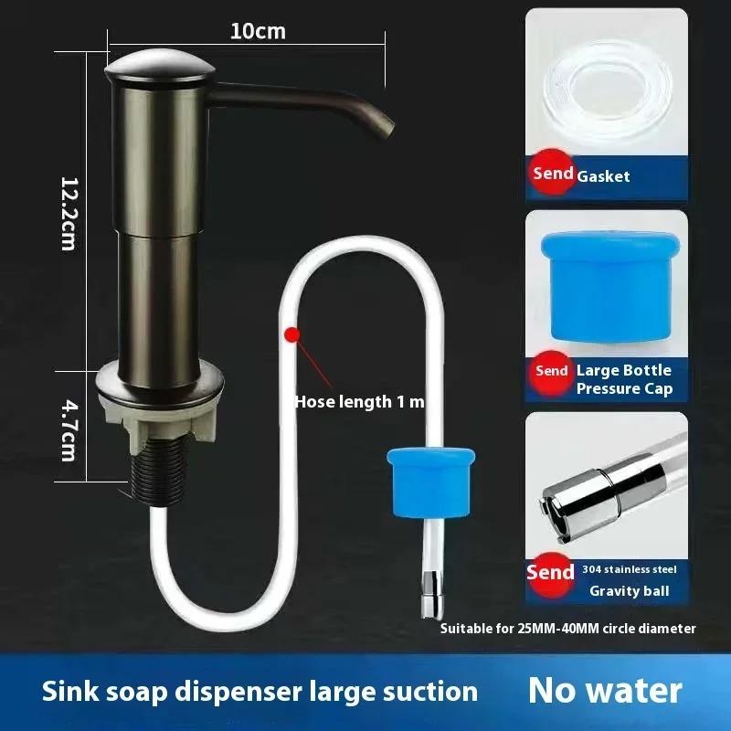 Kitchen Sink Soap Dispenser with Tall Pump Head and Extension Tube, Countertop Liquid Dish Soap Dispenser Push Down Pump