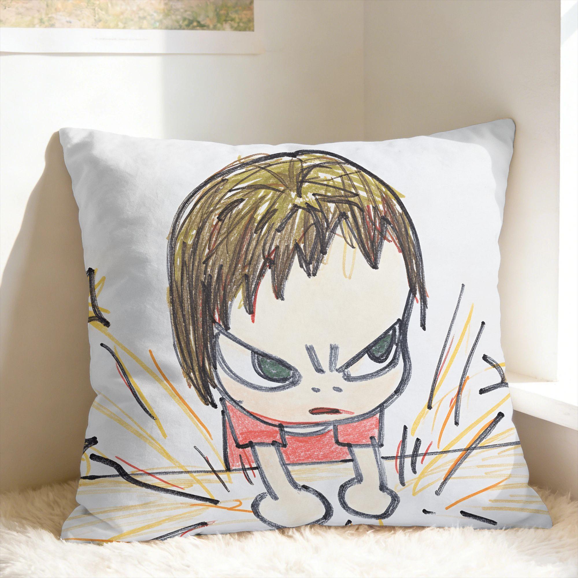 Y-Yoshitomo Nara Pillow Cover Novelty Pillow Case For Living Room Chair Print Cushion Cover Gift 40x40cm