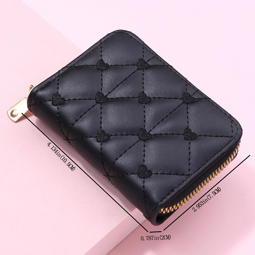 Women Wallet Women Small Card Case Ladies Sewing Love Large Capacity Coin Purse Organ Mini Card Holder Carteras Para Mujer