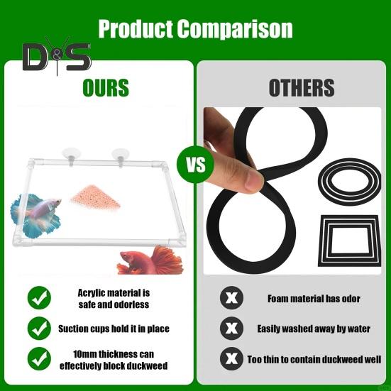 Fish Feeding Ring Aquarium Floating Food Feeder Square Ring with Suction Cup Fish Tank Accessories for Guppy Betta Goldfish