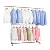 Double-Layer Telescopic Clothes Drying Rack: Outdoor/Indoor, Extendable, Mobile, Single-Pole Rack