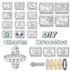 Shiny Y2K Zircon Butterfly Leaf Moon Cat Flower Fish Italian Charm Links Fit 9mm Stainless Steel Bracelet Women DIY Making Gifts