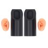 Silicone Ear Model Soft Simulation Hearing Tool Sound Aid Display M Fleshcolor with Black Cylinder S