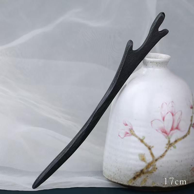 1pc Vintage Chinese Style Hair Accessory Wooden Sandalwood Hair Stick Disc Hair Tools Simple Women's Hair Accessory Hair Needle