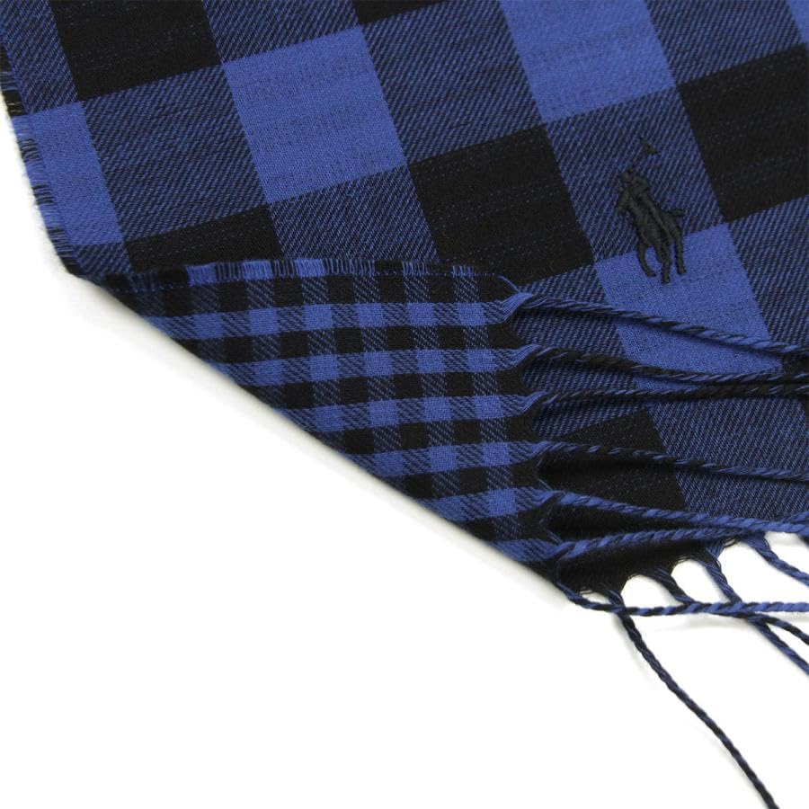 RALPH Polo Ralph Lauren Muffler Wool Gift Present Check Blue PC0744 476 [POLO LAUREN] Men's Women's [Item]