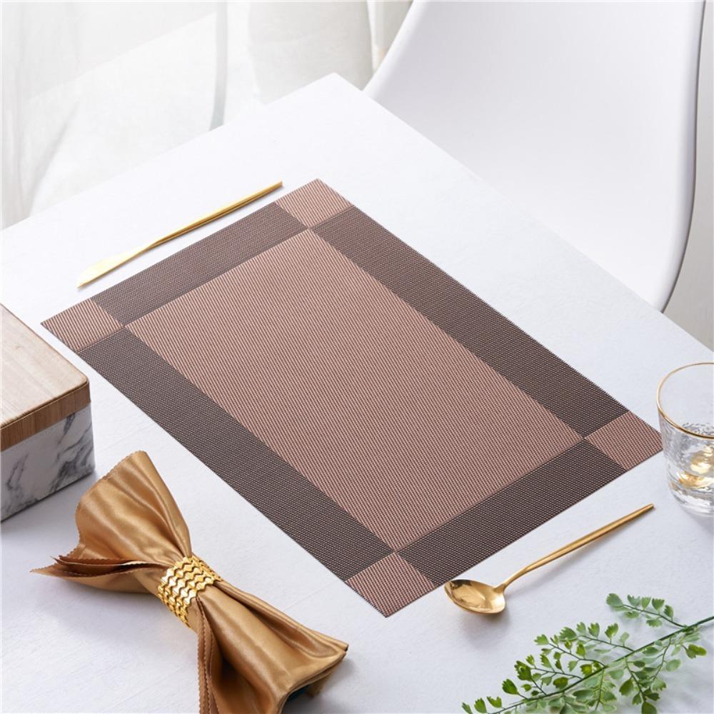 6pcs Heat-resistant Dining Table Mat Waterproof Bowl Pad Washable Party Placemat  Banquet