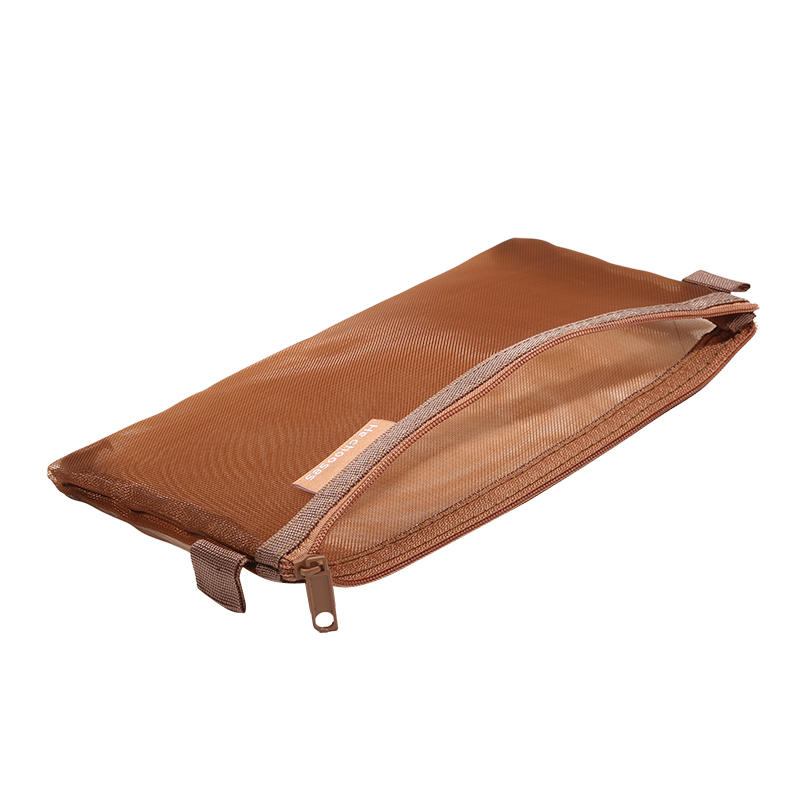 Simple Transparent Mesh Office Student Pencil Cases Nylon School Supplies Pen Box